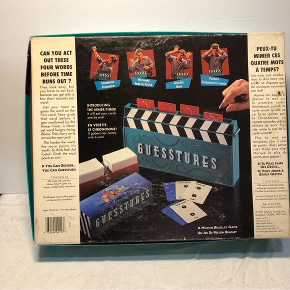 Milton Bradley Guesstures The Game of Split Second Charades Vintage 1990s - Picture 9 of 13
